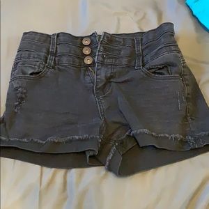 Black jean shorts
